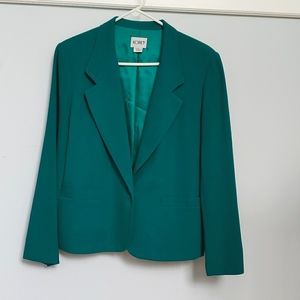 Teal lined blazer size 10